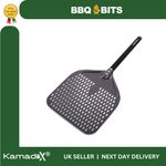 PIZZA PEEL PADDLE ALUMINIUM PERFORATED BARBECUE BBQ SHOVEL PIZZA OVEN BLACK