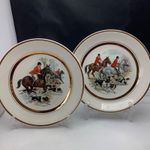 David Porter Duns - Vintage China Hunting Plates x2 . Vintage Hunting Plates