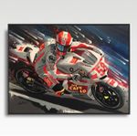 MARCO SIMONCELLI  MotoGP A3 print from painting by Greg Tillett poster Wall art