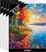 Blank Artist Canvas Set 45x60cm- 4 Large Plain Painting Boards Stretched/Framed