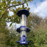Squirrel Proof Hanging Bird Seed Feeder with Flexible Perch & Baffles