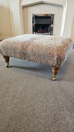 PARKER KNOLL MOSELEY FOOTSTOOL IN BASLOW MEDALLION GOLD RRP £695