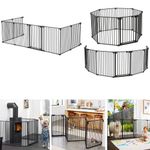 Iron Dog Folding Play Pen Stair Gate Fence Barrier Pet Divider Safety Doorway