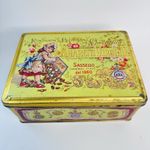 Vintage Amaretti Virginia Sassello Italy Advertising Tin Biscuit Storage Box