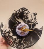 Beauty and the Beast Vinyl Record Wall Clock – Gothic Rose Design