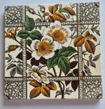 Antique fireplace tile Victorian English aesthetic floral reclaimed 6"x 6"