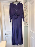 Midnight Blue Maxi Dress Jacket Satin Crepe 24 “Portrait” Special Occasion Cruis