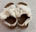 M&S Girls Beige Bow Sandals Adjustable Hook & Loop Straps UK 5