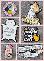 BUY 2 GET 1 FREE! Cat Lover Pin Badges | cat person kitten feline pet purr meow