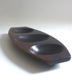 Jean Gillon Vintage Carved Jacananda Wood Modernist Bowl. Wood Art Brazil 1960's