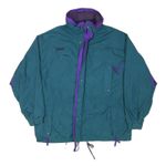 COLUMBIA Mens Blue & Purple Outdoor Jacket XL Polyester Blend Plain Zip Long