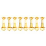 8pcs Skateboard Hardware Kit 1-1/8" Carbon Steel 8.8 Mounting Screws Nuts Golden