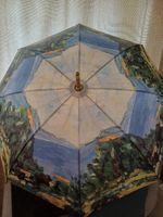 Salamander Umbrella Vintage 90s Full Size Manual Curved Wood Handle