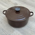 Vintage LE CREUSET F Chocolate Brown 4.5L Cast Iron Dutch Oven Pot