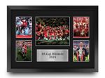 Man Utd FA Cup 2024 Winners Signed A3 Pre Printed Autograph Photo Memorabilia