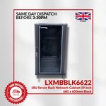 22U Network Cabinet 19 inch 600x600mm Black (Flat-Packed)
