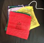 10 Tibetan Prayer Flag Buddhist  4"x4"  Wind Horse Om Handmade Nepal FAIRTRADE