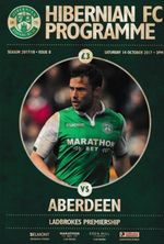 HIbernian 2017/18 home matchday programmes - select from dropdown list