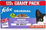 Felix Original Cat Food 120 Pack Mixed Selection in Jelly – Bulk Buy – Free UK S
