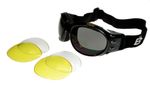 Birdz Eagle Interchangeable Sports/Motorcycle/Riding Goggles 3 Lens Kit Black ML