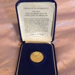 Franklin Mint 1975 Bermuda $100 Gold Proof Coin 0.900 Fine 7.03g COA