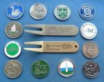 12x IRELAND GOLF CLUB  BALL MARKERS Inc Roe Park, Birr + 2 Pitch Mark Repairers