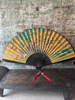 Large Vintage hand Painted Wall Fan Phoenix