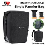 WEST BIKING Bike Single Pannier Bag Bicycle Trunk Bag Rear Rack Pack Bag 17L