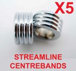STREAMLINE PEN KIT CENTREBANDS ONLY x 5  - WOODTURNING CHROME 