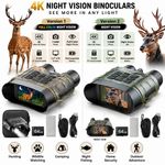 4K Color Night Vision Goggles,Infrared Digital Binoculars 12X 18X Zoom Camping
