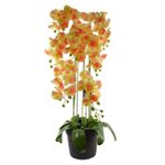 110cm Large Yellow Peach Orchid Plant - Artifcial - 41 REAL TOUCH flowers