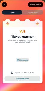 1 Vue Cinema Ticket