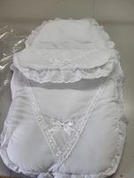 Baby girls / boys  all White Luxury Large Ribbon Foot Muff Cosy Toes Pram buggy