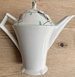 VINTAGE TEAPOT MYOTT SON & Co ENGLAND 1930's ART DECO CREAM COLOUR with silver 