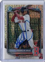 Franklin Arias Autographed 2025 Bowman Chrome 1st Prospect Mojo Refractor BCP67