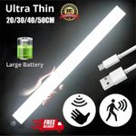 LED Motion Sensor USB Rechargeable Wireless PIR Strip Light Cabinet Closet Lamp