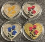 STUNNING GROUP OF 4 X LOVE TOKENS,ROSES FOR LOVE,I LOVE YOU IN VARIOUS LANGUAGES