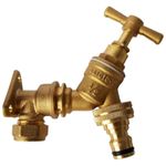 3/4" bspm outdoor garden watering brass bib tap 22mm copper pipe wall plate