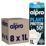 8 x 1L Alpro Plant Soya Protein Drink Gluten Free With Calcium