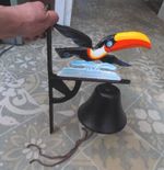 GUINNESS TOUCAN  themed heavy Cast Iron BELL wall or gate mounting very loud !!!