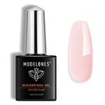 Modelones Builder Gel, 8-in-1 Barely Pink Gel 15 ml (Pack of 1),