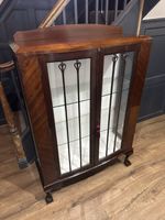 Early 20th Century Edwardian 1920 Bow Front Display Cabinet  Claw And Ball Feet