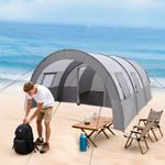 6 Person Tunnel Tent Highlander 1500mm Rain-repellent Camping Tunnel Tent Family