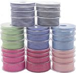 Gingham Ribbon Reels Rolls Double Sided Face 20 Metre Check Full 6-25mm Craft