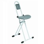 Folding Perching stool resting chair for kitchen ironing adjustable height seat