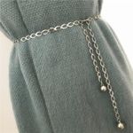 Stylish Silver Oval Link Chain Belt For Women Size 120cm