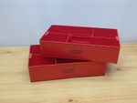 Vintage 1970s Lego Storage Box Red Tray With Carrying Handle x2