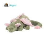 Jellycat Malachy Dragon - Exclusive Green/Pink Plush &Brand New with Tags！！