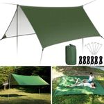 3mx3m Waterproof Camping Tent Tarp Shelter Hammock Cover Lightweight Rain Fly
