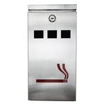 FURNISHED Outdoor Ashtray Waterproof Wall Mounted Heavy Duty Steel Cigarette Bin